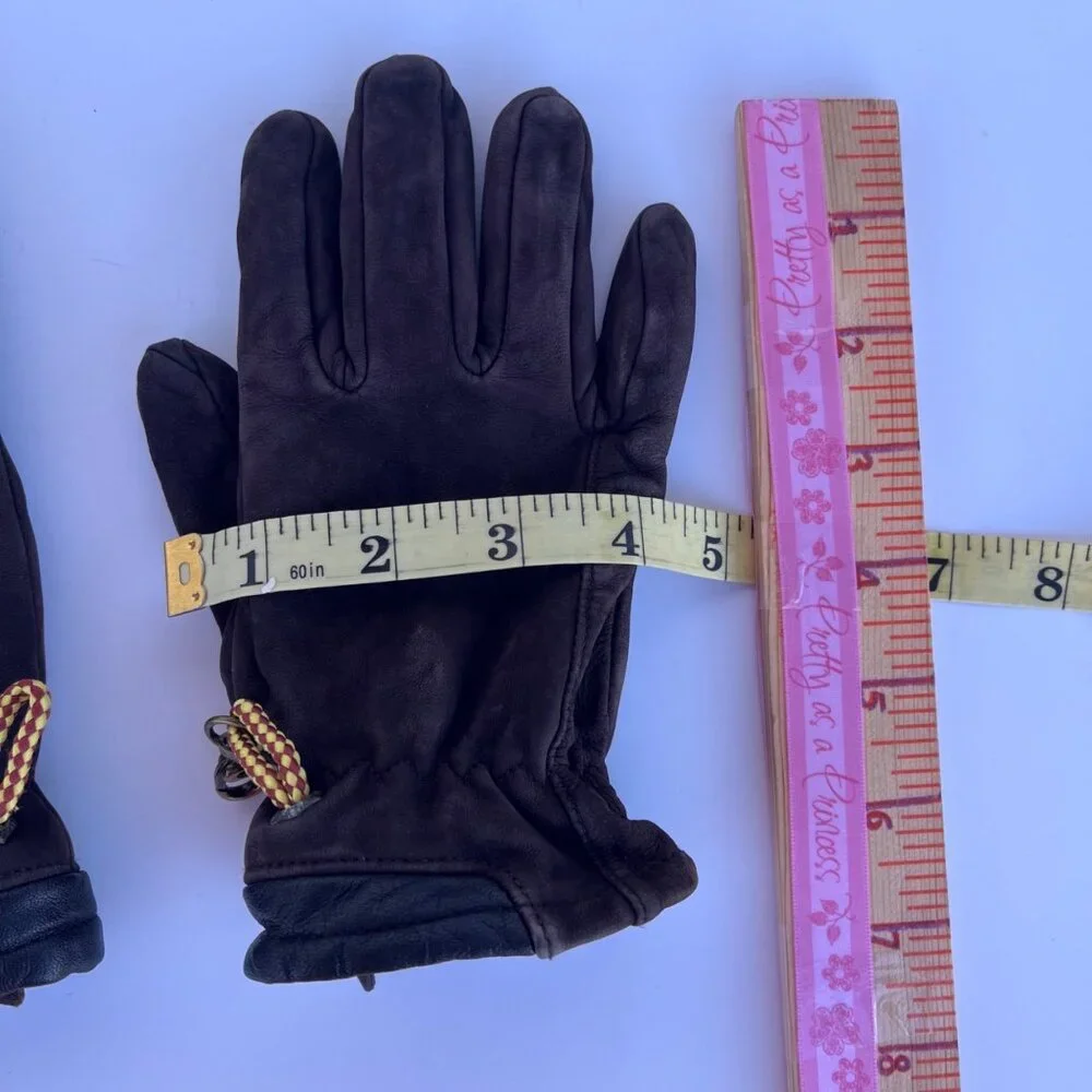 Timberland Genuine Leather Gloves Plaid Lined Women’s L Tag Fits Small
